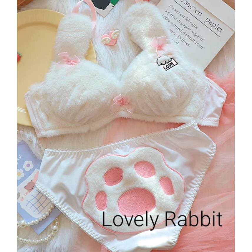 Bra Set - BH Bulu - Bra Karakter Tanpa Kawat Lovely Rabbit Cute Premium 101 RN