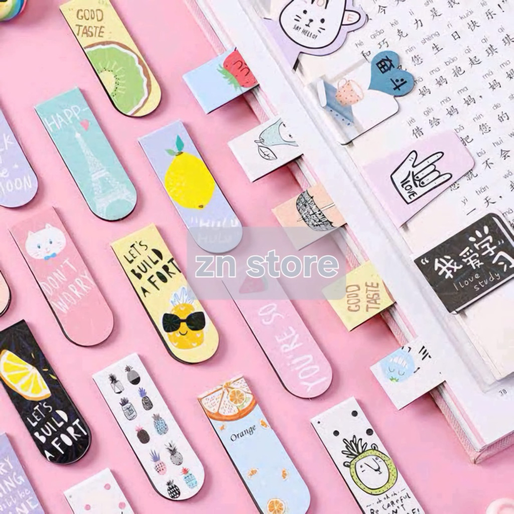 

1 Buah Pembatas Buku Kartun Magnetik Penanda Buku Magnet Bookmark Random