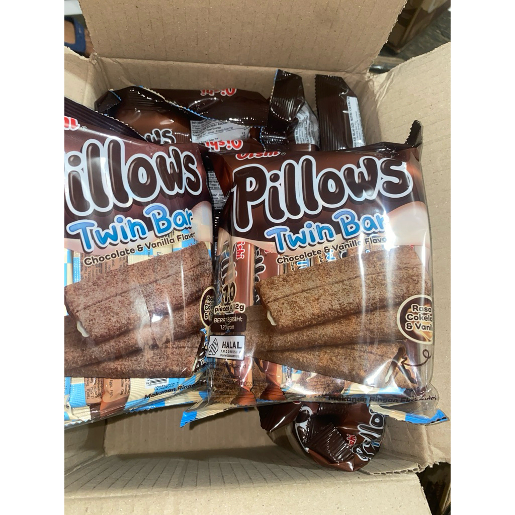 

Oishi Pillows Twin Bar Chocolate & vanilla 10pcs