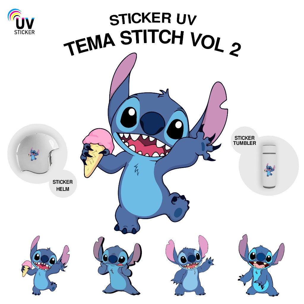 

STIKER UV - TEMA STITCH VOL 2 | STICKER UV, STICKER MOTOR, STICKER MOBIL, STICKER HELM, STICKER TUMBLER, STICKER 3D, STICKER UV DTF BY UVSticker