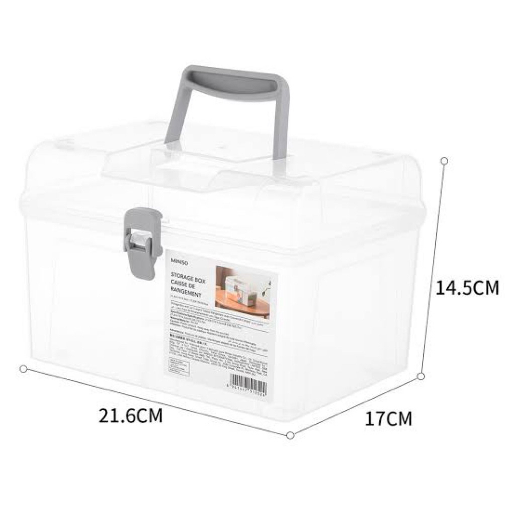 Kotak Penyimpanan Barang MINISO Storage Box With Lid Kotak Obat Besar Kotak Serbaguna Box Penyimpana