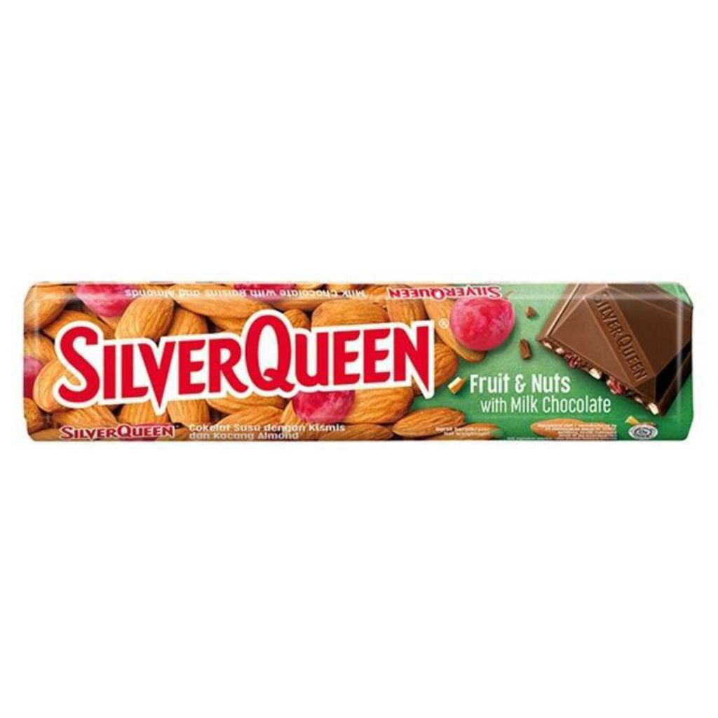 

Silverqueen Fruit & Nut 55gr | Cokelat Batang | Coklat Silverqueen | Chocolate Bar