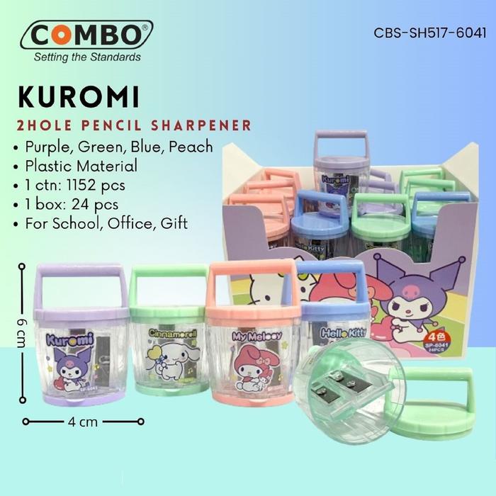 

Serutan Pensil 2 Lubang / Dual Hole Sharpener KUROMI SH-517 / Rautan Pensil SANRIO SH-518 / Pencil Sharpener ASTRONAUT SH-519 / Serutan Pensil Lucu COMBO
