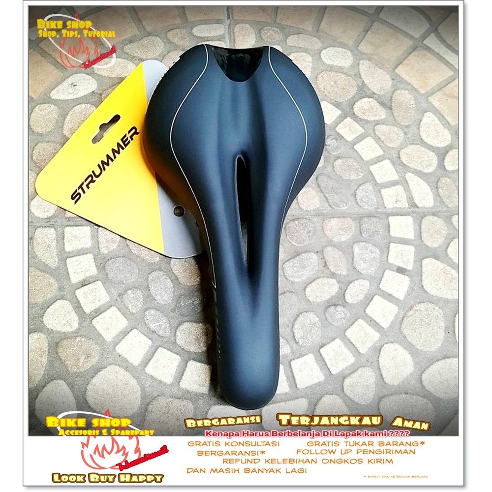 SADEL JOK SEPEDA STRUMMER HITAM 3824 GEL SADEL Sepeda MTB BMX SPAREPART SEPEDA TERMURAH