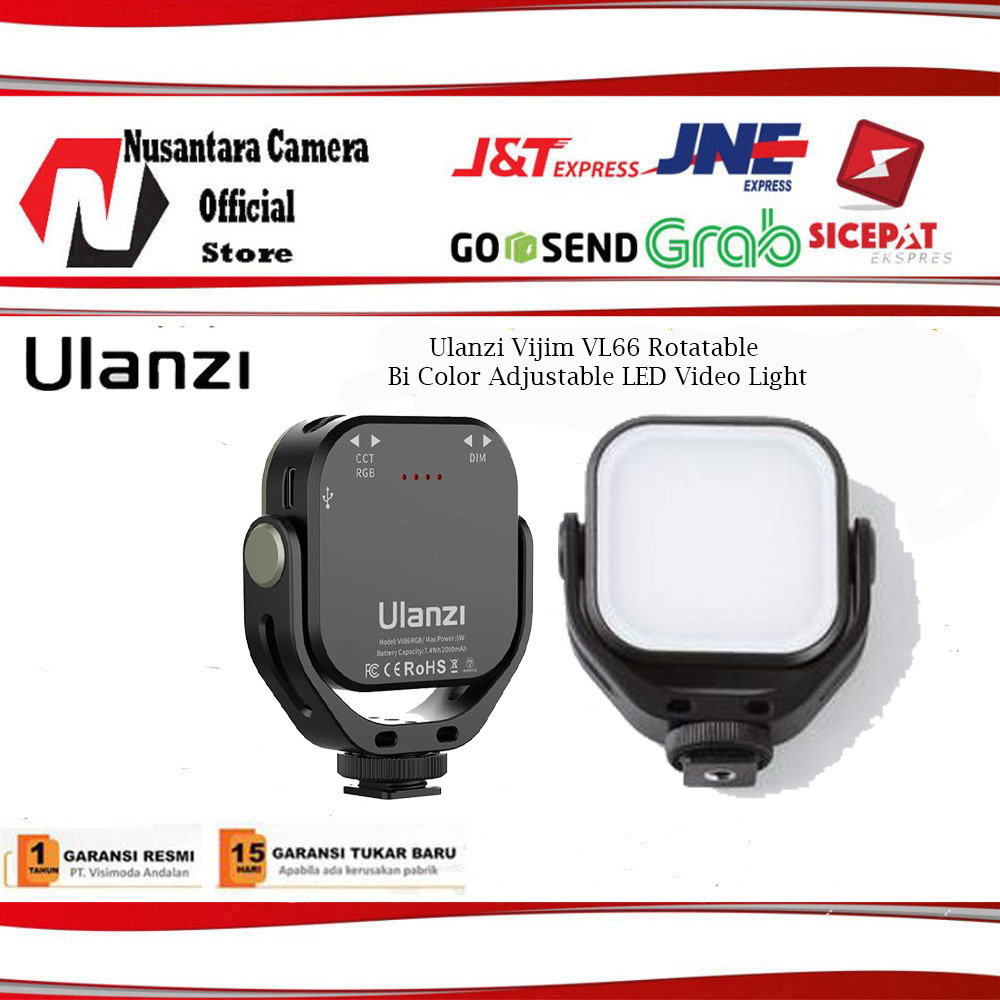 Ulanzi Vijim VL66 Rotatable Bi Color Adjustable LED Video Light