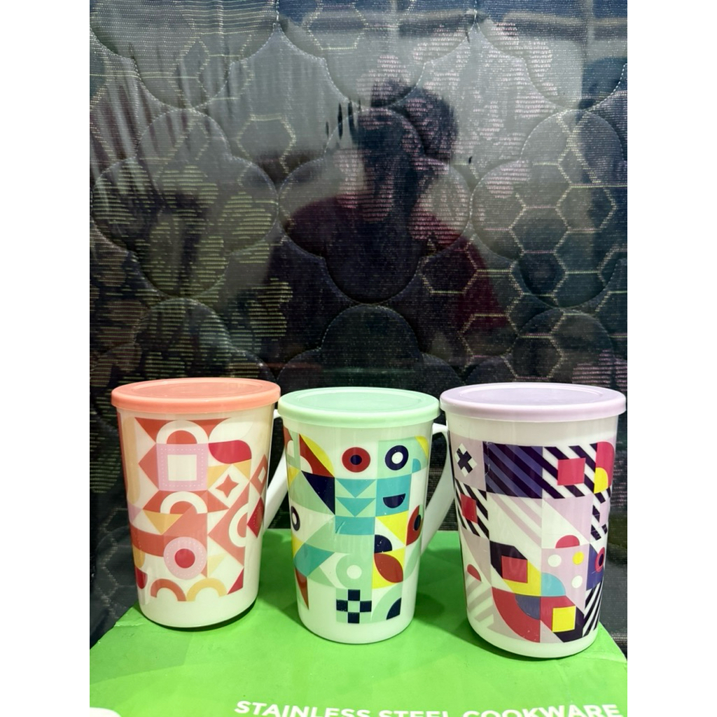 [BYGY] GELAS PLASTIK 500ml MUG TUTUP SOUVENIR