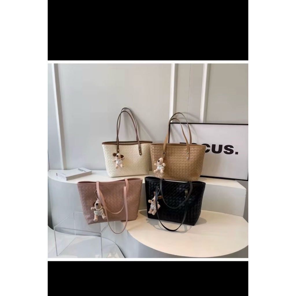 himawari motiff anyamm tas totebag wanita kekinian