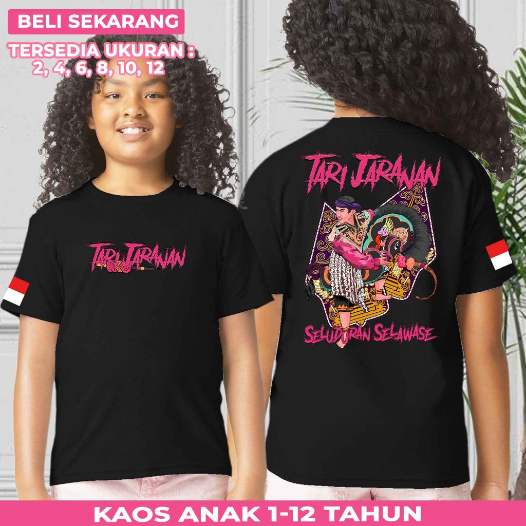 KAOS ANAK TARI JARANAN KUDA LUMPING PINK TERBARU - TSHIRT DISTRO TARI JARANAN UNTUK ANAK COWOK CEWEK