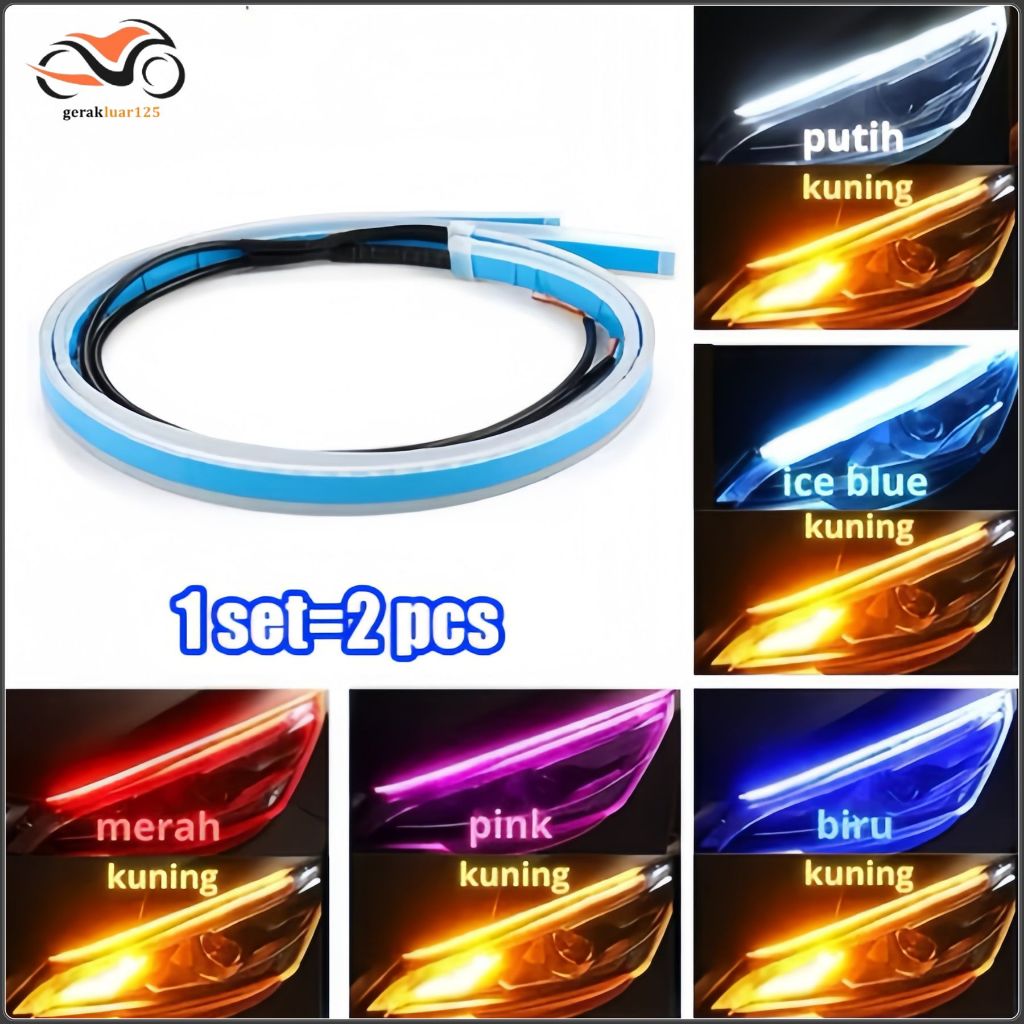 2Pcs Lampu Alis Lampu Alis Running 2 Mode Lampu Alis Led Lampu Alis Motor Mobil 30cm COD