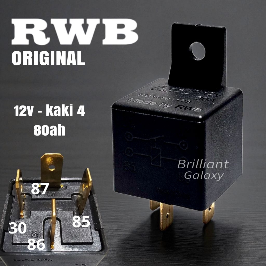 Express * RWB  Relay Original - Relay Klakson / Lampu - 12v Kaki 4 / Kaki 5 87a