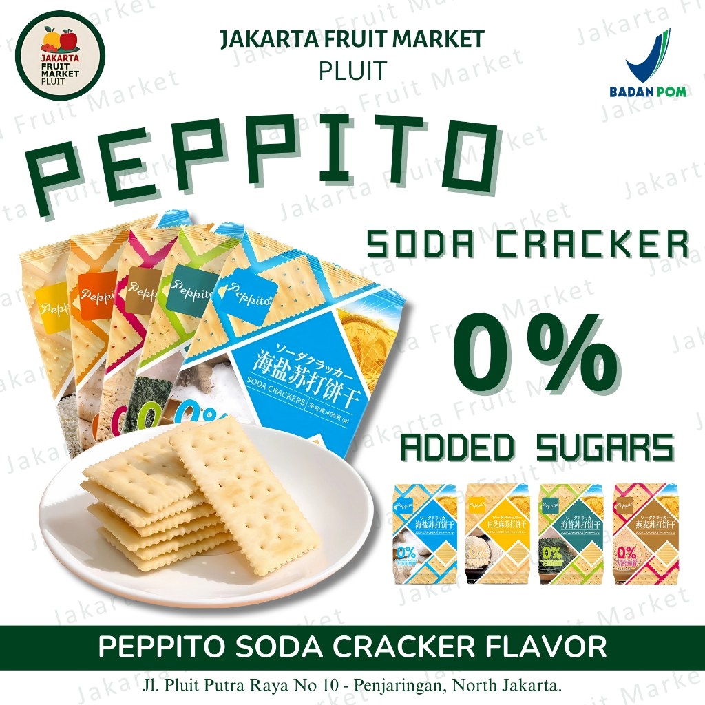 

BISKUIT CRACKER PEPPITO SODA 0% ADDED SUGARS