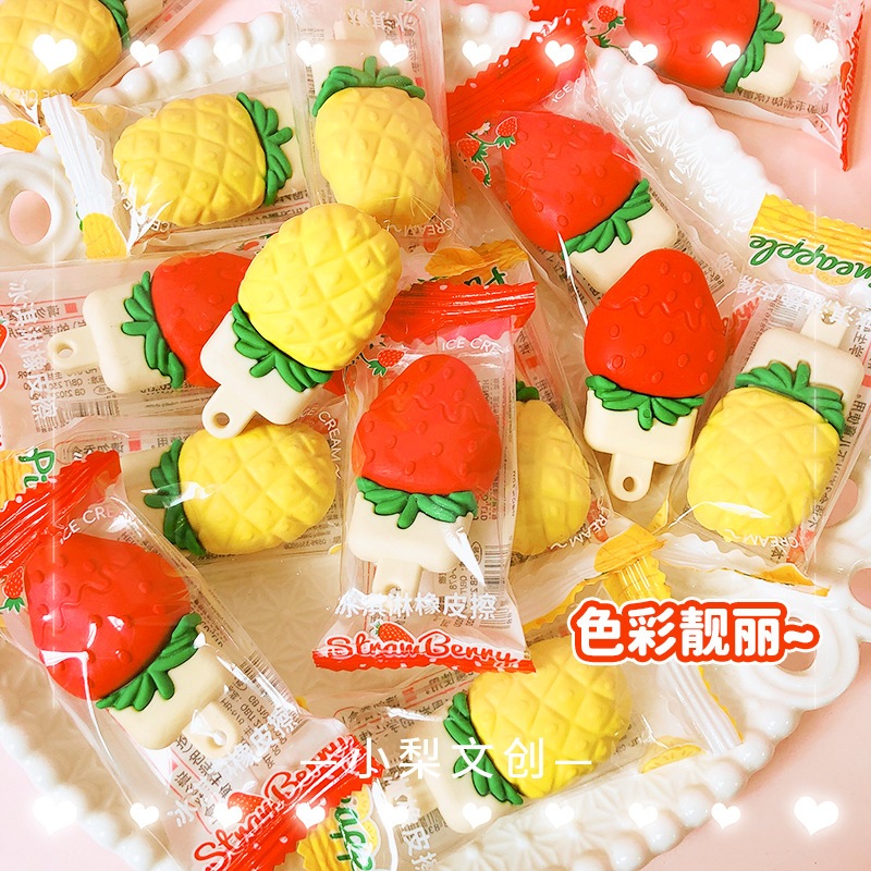 

Penghapus Bentuk Ice Cream Buah Nanas & Strawberry Lucu Penghapus Unik Penghapus Bentuk Makanan