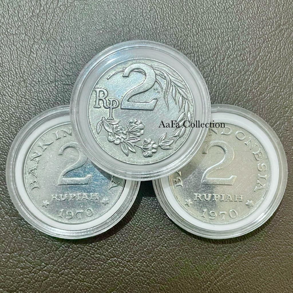UANG KOIN KUNO 2 RUPIAH + KAPSUL PELINDUNG