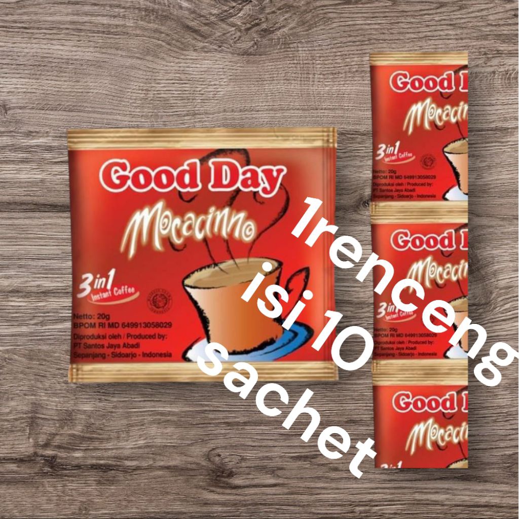 

GOODAY MOCACINO 1RENCENG ISI 10 SACHET