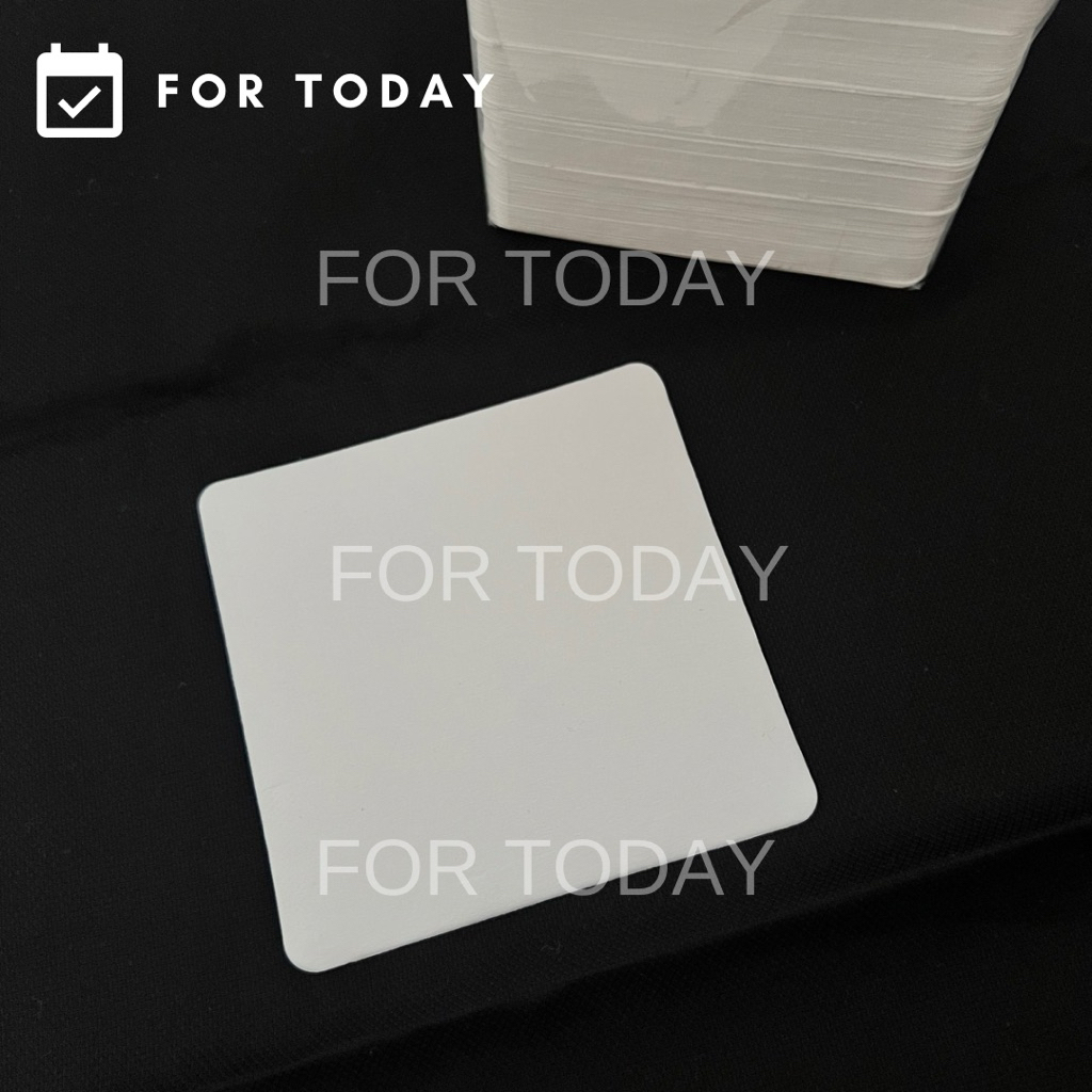Coaster Gelas Kertas Persegi / Paper Coaster / Tatakan Gelas Kertas bentuk persegi / 9x9 cm / Isi 25