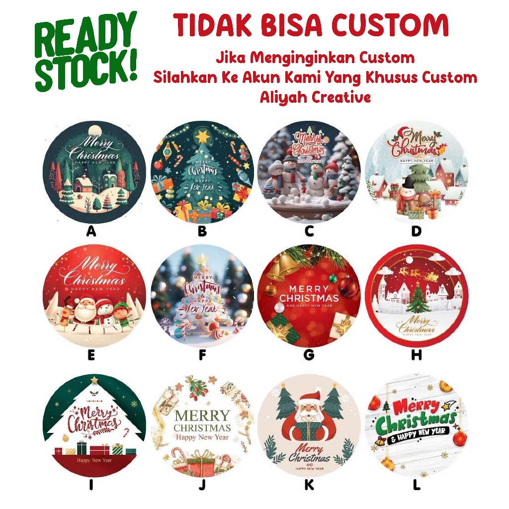 

READY STOCK Stiker Natal Merry Christmas Cromo