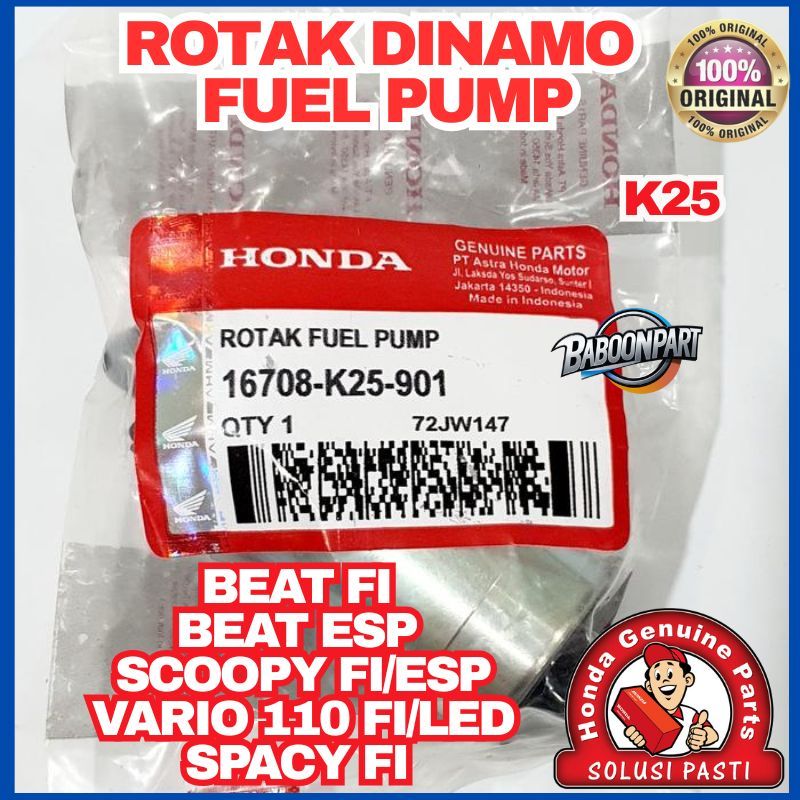 ORIGINAL ROTAK K25 ASLI AHM HONDA BEAT FI, ESP, SCCOPY FI/ESP, VARIO 110, SPACY