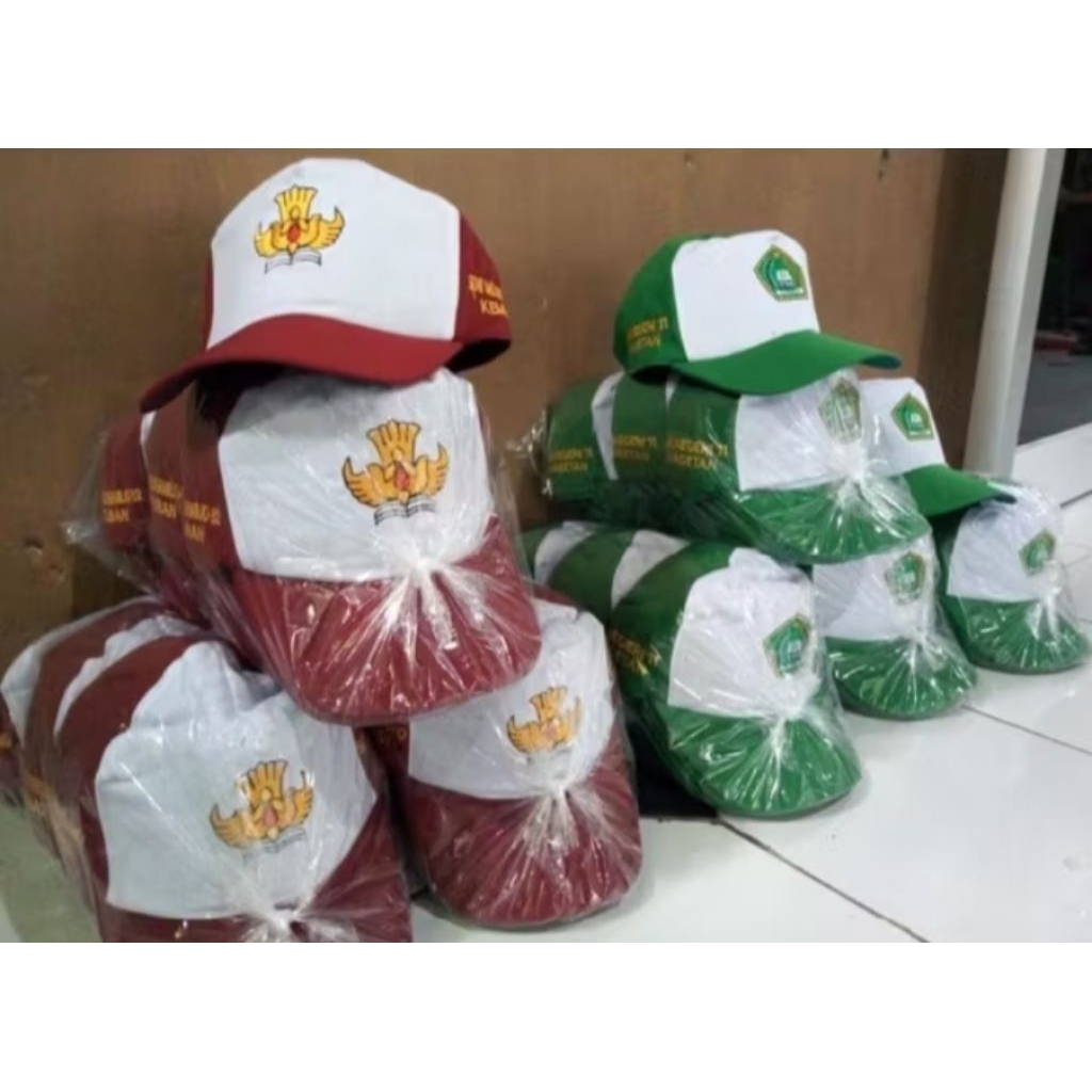 TOPI SD | TOPI SMP | TOPI SMA CUSTOM BORDIR IDENTITAS SEKOLAH