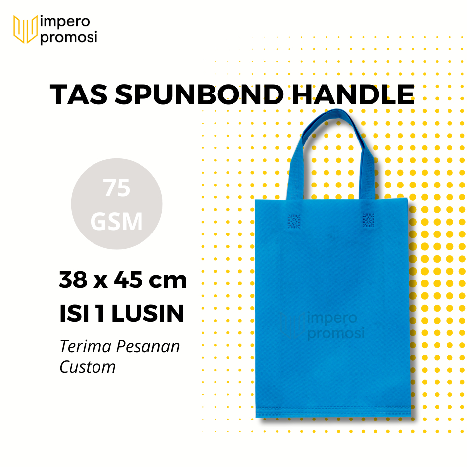 

Impero - GOODIE BAG SPUNBOND HANDLE 38x45 / Harga Satuan / Kantong Belanja Murah (Biru Pocari)