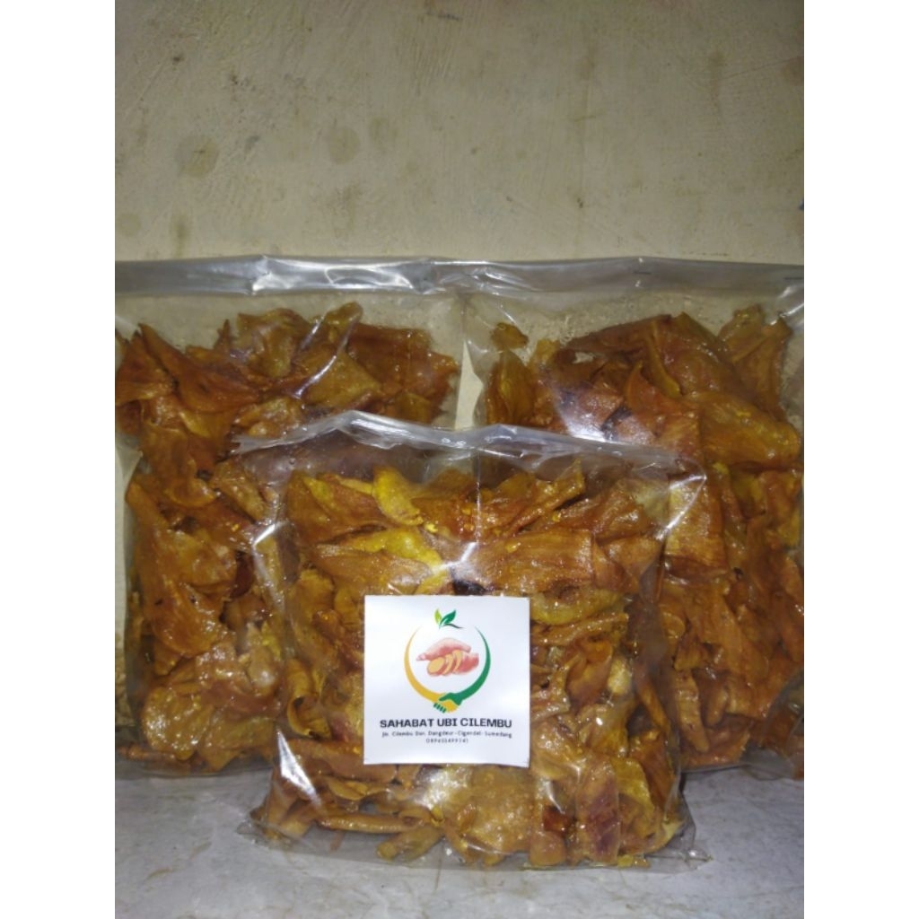 

KERIPIK UBI asli ubi Cilembu kemasan 250g, 500g, dan 1kg