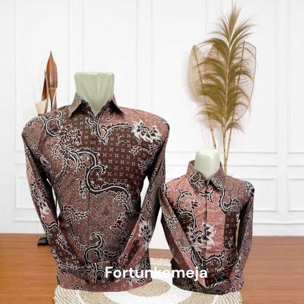 Batik couple ayah anak sof pink lapis furing_batik ayah anak_batik couple keluarga