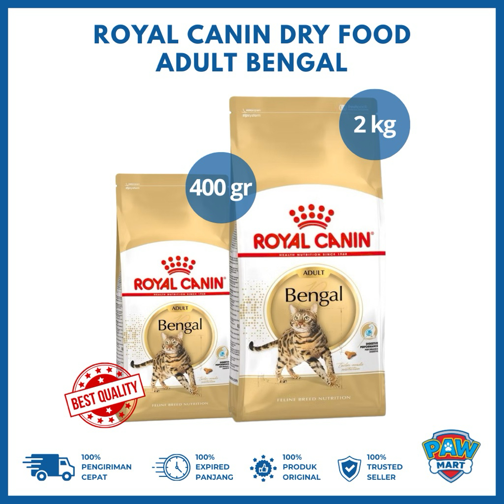 Royal Canin Adult Bengal (400gr & 2kg) Dry Food - RC Cat Kibble Makanan Kering Freshpack Kucing Dewa