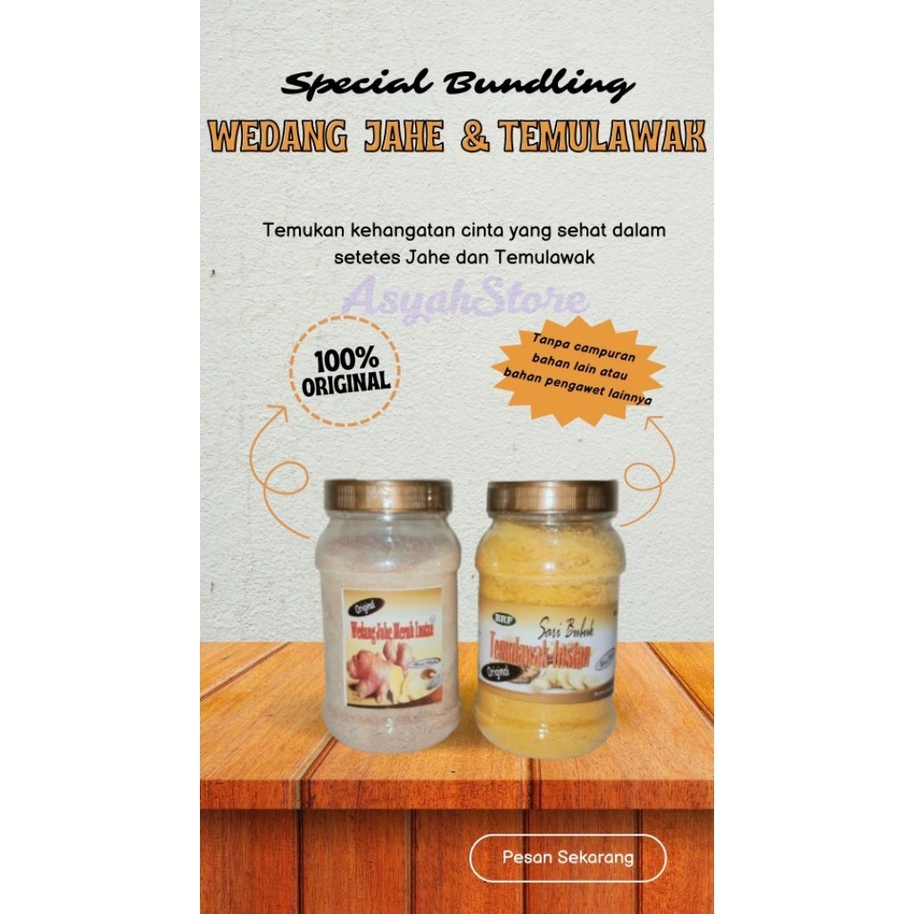 

[ Special Bundling ] Paket Jahe Original & Temulawak Original 400g