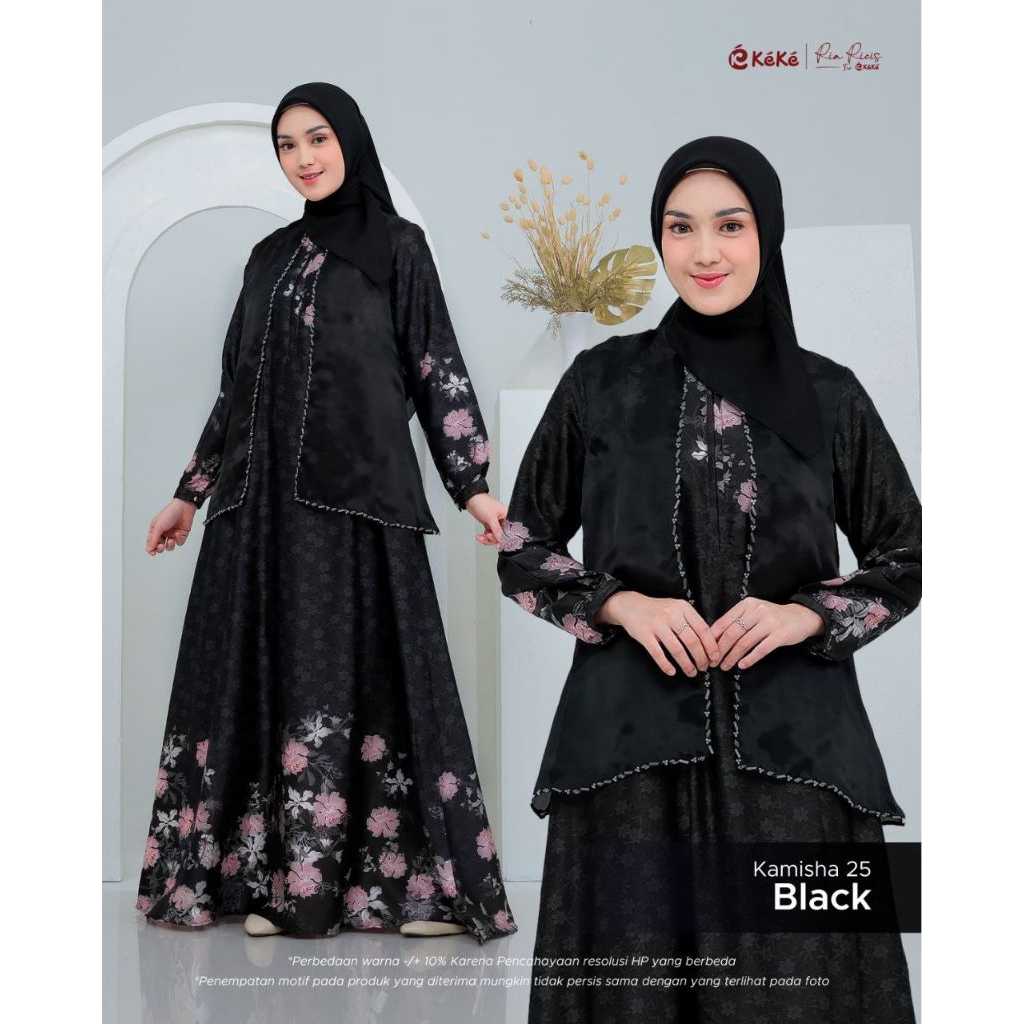 GAMIS KEKE KAMISHA 25, GAMIS KEKE HITAM, GAMIS KEKE PUTIH, GAMIS SILK PREMIUM