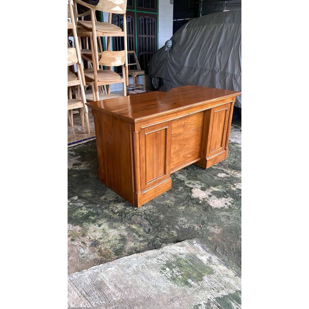 Meja kantor kayu jati meja direktur jati meja belajar meja kantor ful kayu jati TPK tebel meja kanto