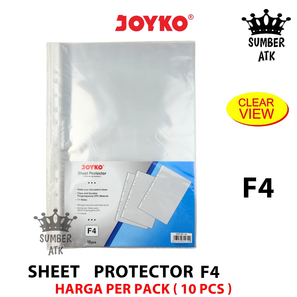 

Sheet Protector Pelindung Kertas Joyko SHP-201-10 F4 1 Pack 10 Pcs