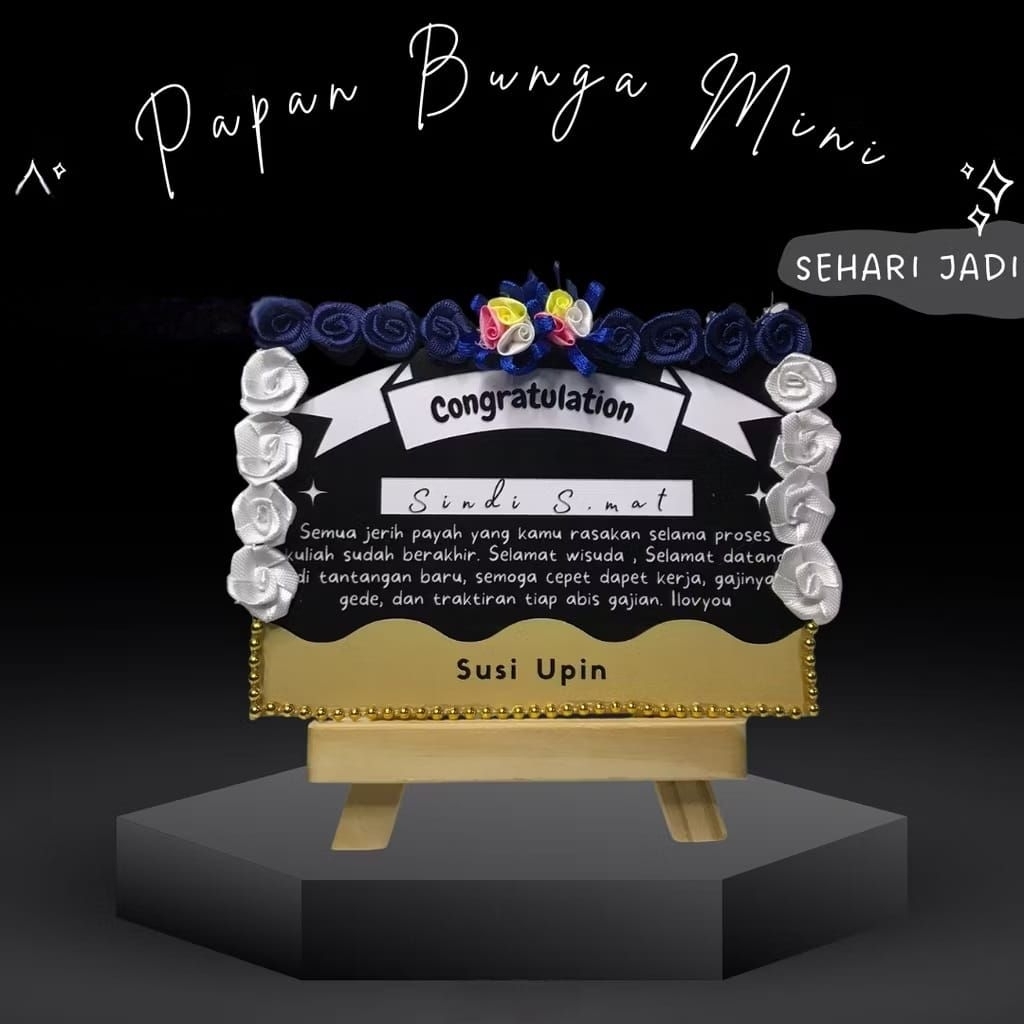 Papan Bunga Mini Akrilik Costum Papan Ucapan Mini Akrilik Hadiah Wisuda Hadiah Ulang Tahun Hadiah An