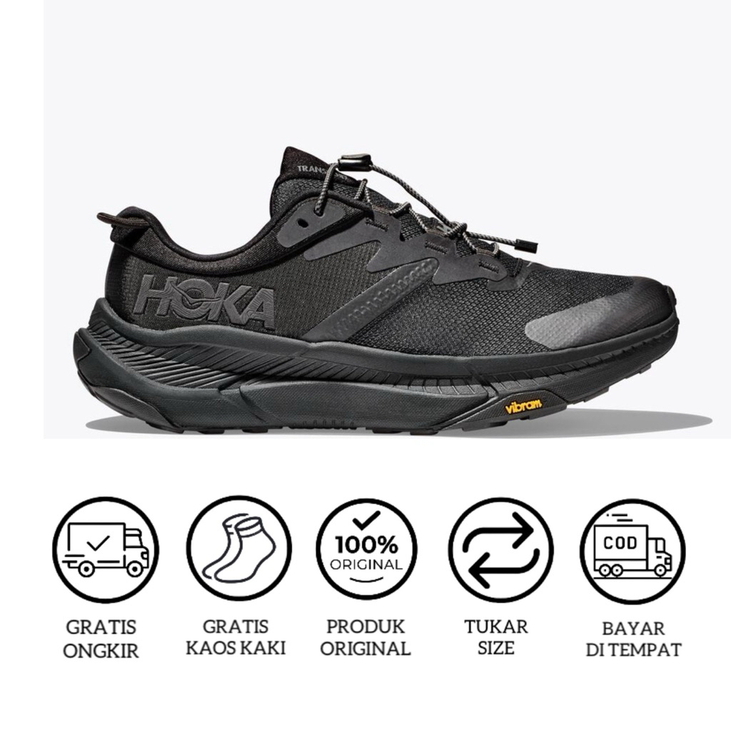 Sepatu Trail Run Pria Hoka Transfort Black