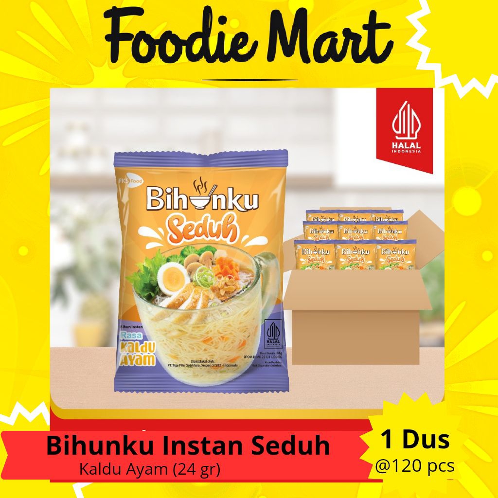 

[FOODIE MART] Bihunku Instant - Seduh Kaldu ayam - 1 Karton - 120 Pcs - 24gr