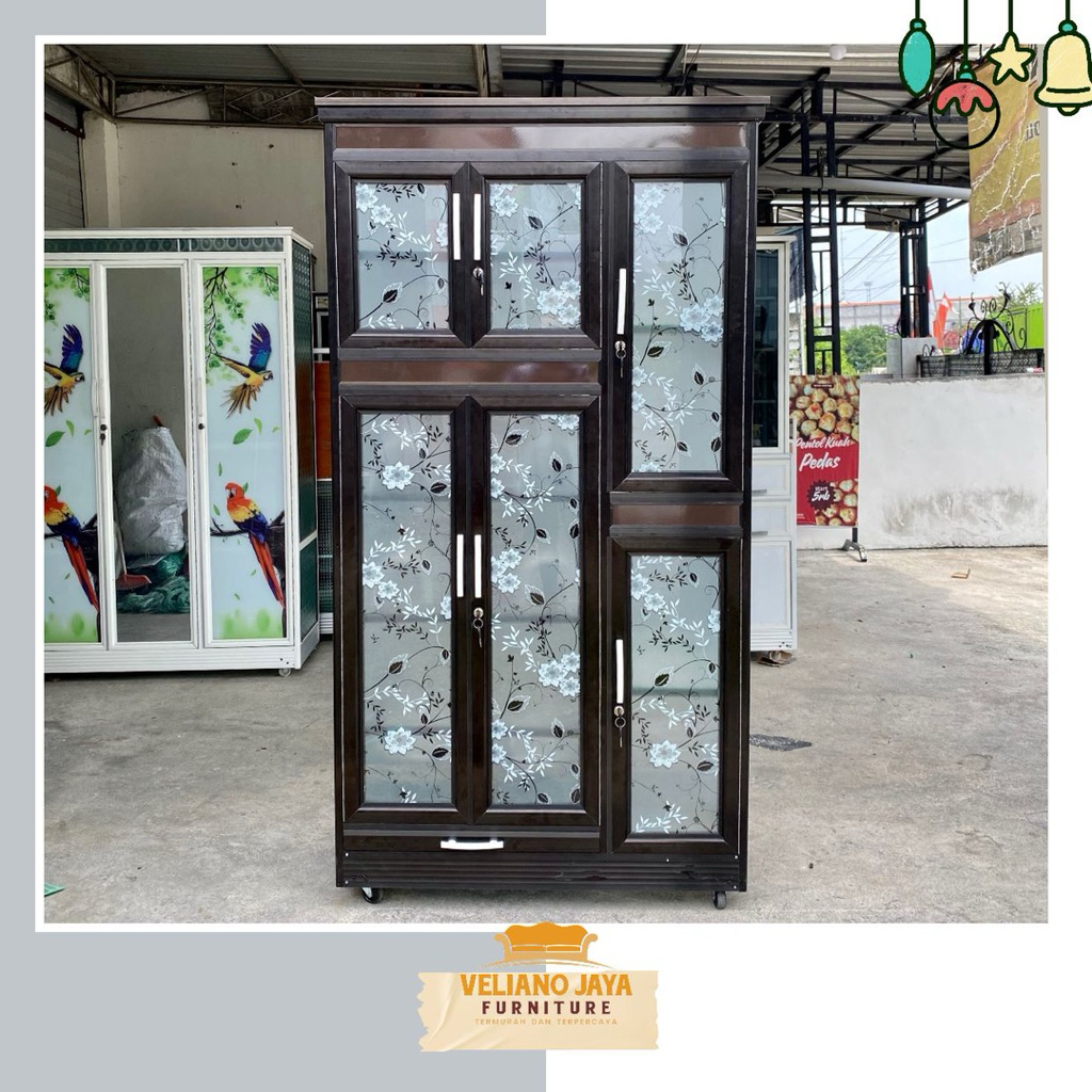 Rak Piring 6 Pintu Bahan Jumbo // Bahan Alumunium & Kaca