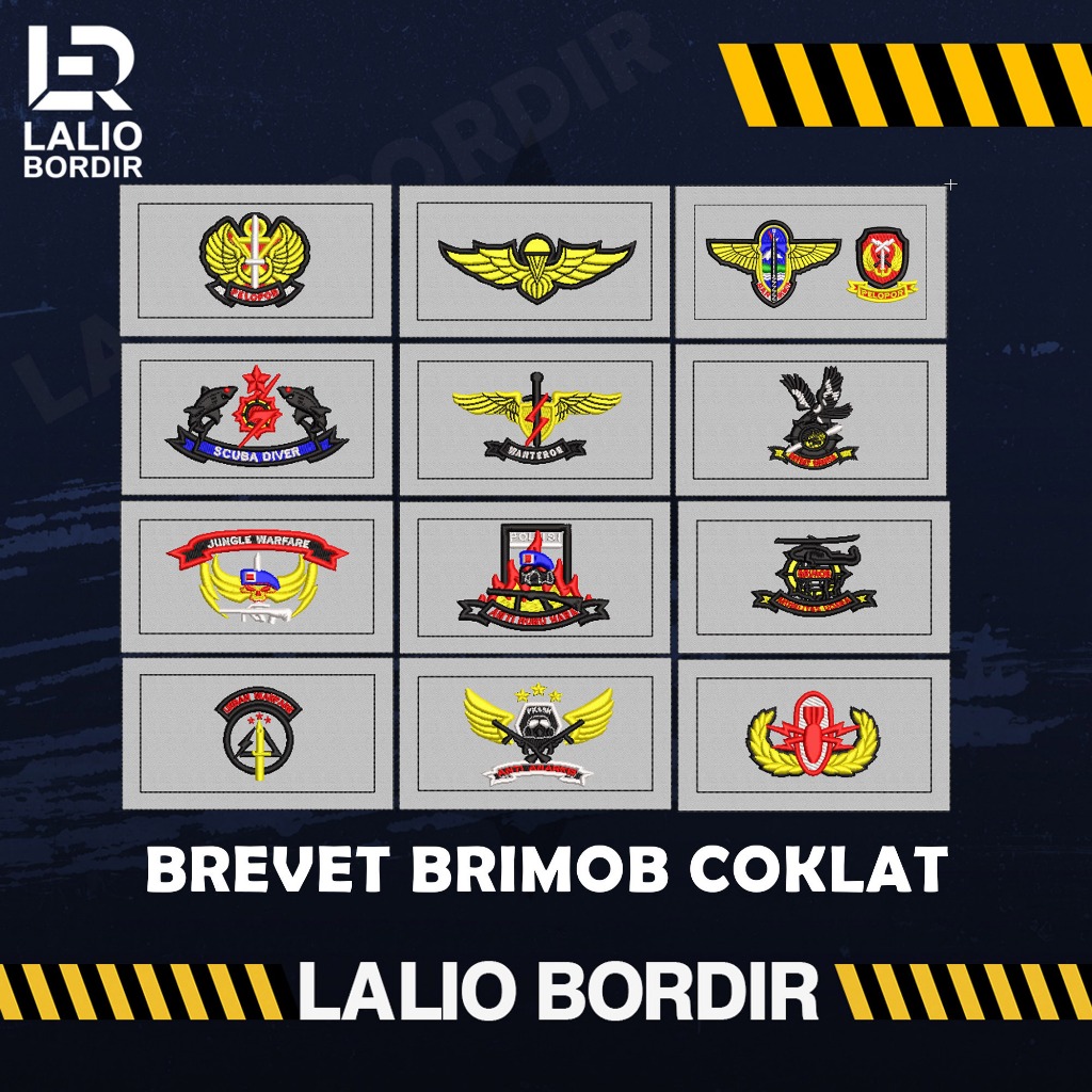 BREVET BORDIR WING BRIMOB PDL COKLAT