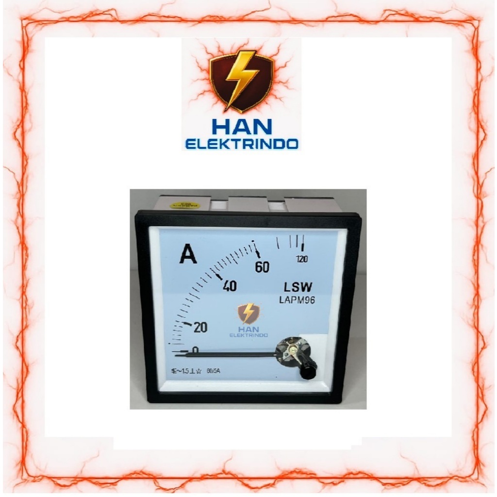 Ampere Meter Analog AC 60-5A 96 x 96 Via CT LSW
