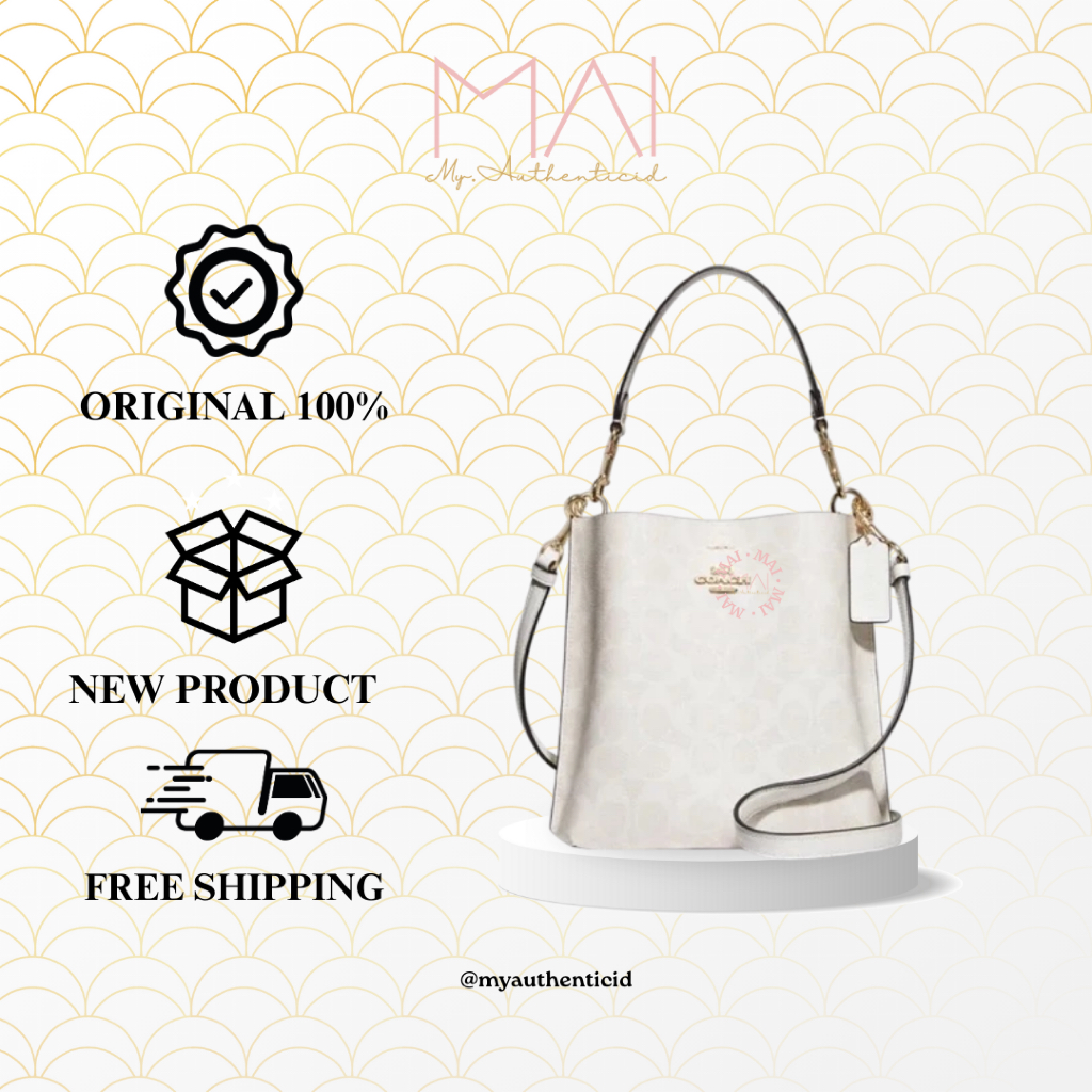 COC CA582 Mollie Bucket Bag 22 In Signature Canvas - Chalk