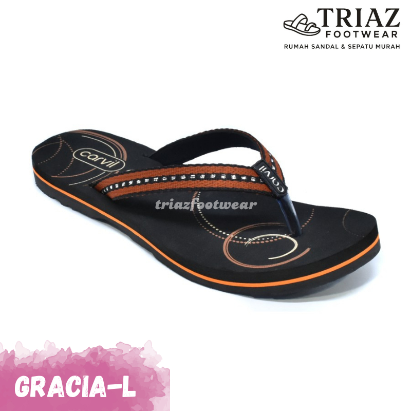 Carvil Sandal Wanita GRACIA-L Sendal Jepit Flat Teplek Dewasa Remaja Spons Anti Slip Original