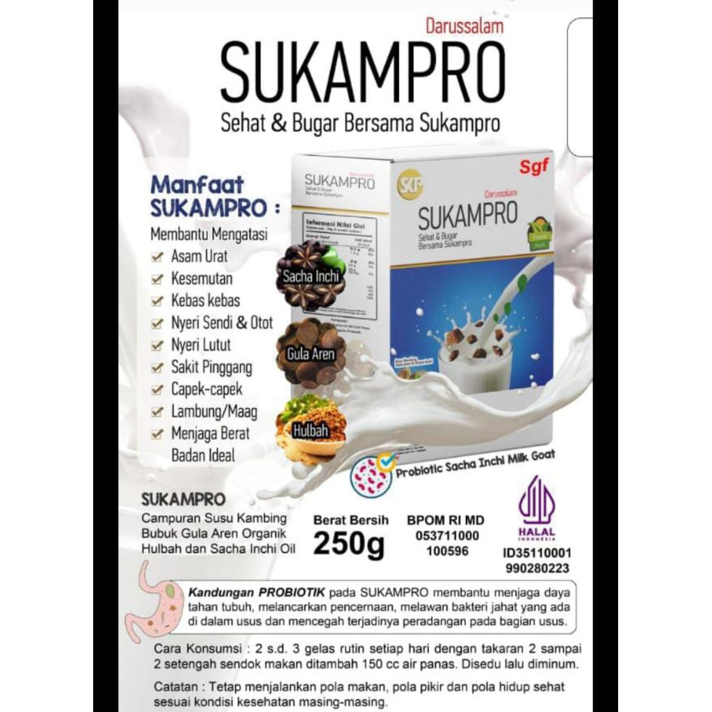 

SUKAMPRO SUSU KAMBING ETAWA PROBIOTIK SACHI INCHI GULA AREN