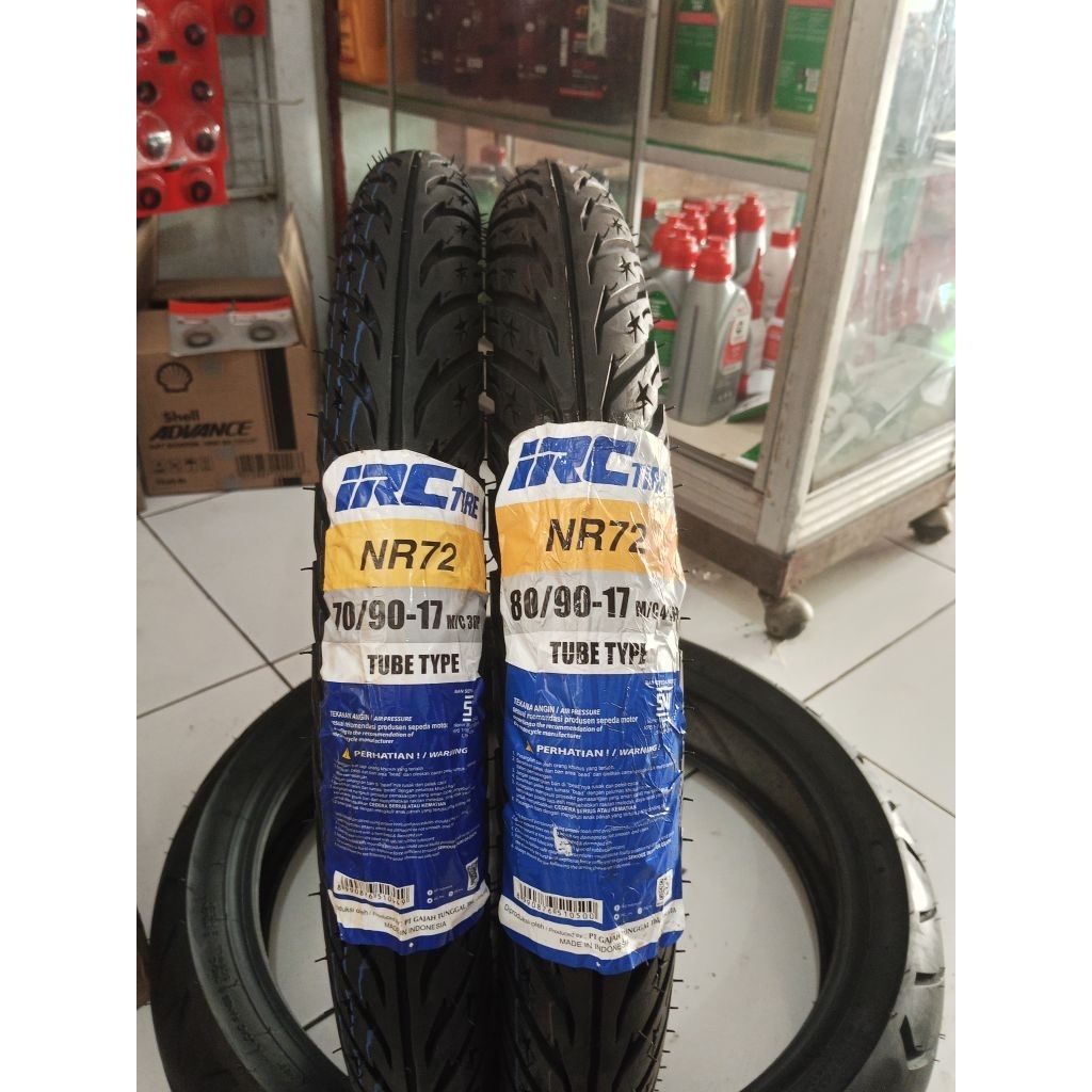 Ban Luar IRC NR72 TUBETYPE 70/90 Ring 17 & 80/90 ring 17 Ban Depan Belakang Motor Supra,Revo,Blade,S
