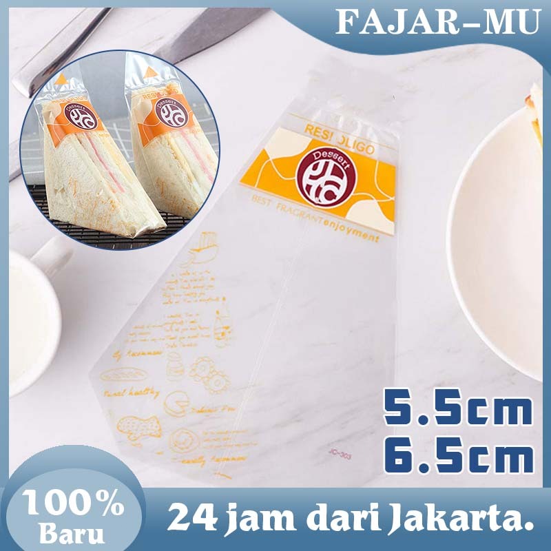 100 Pcs Kemasan Plastik Sandwich Segitiga Praktis / Plastik Roti Sandwich / Box Sandwich Segitiga