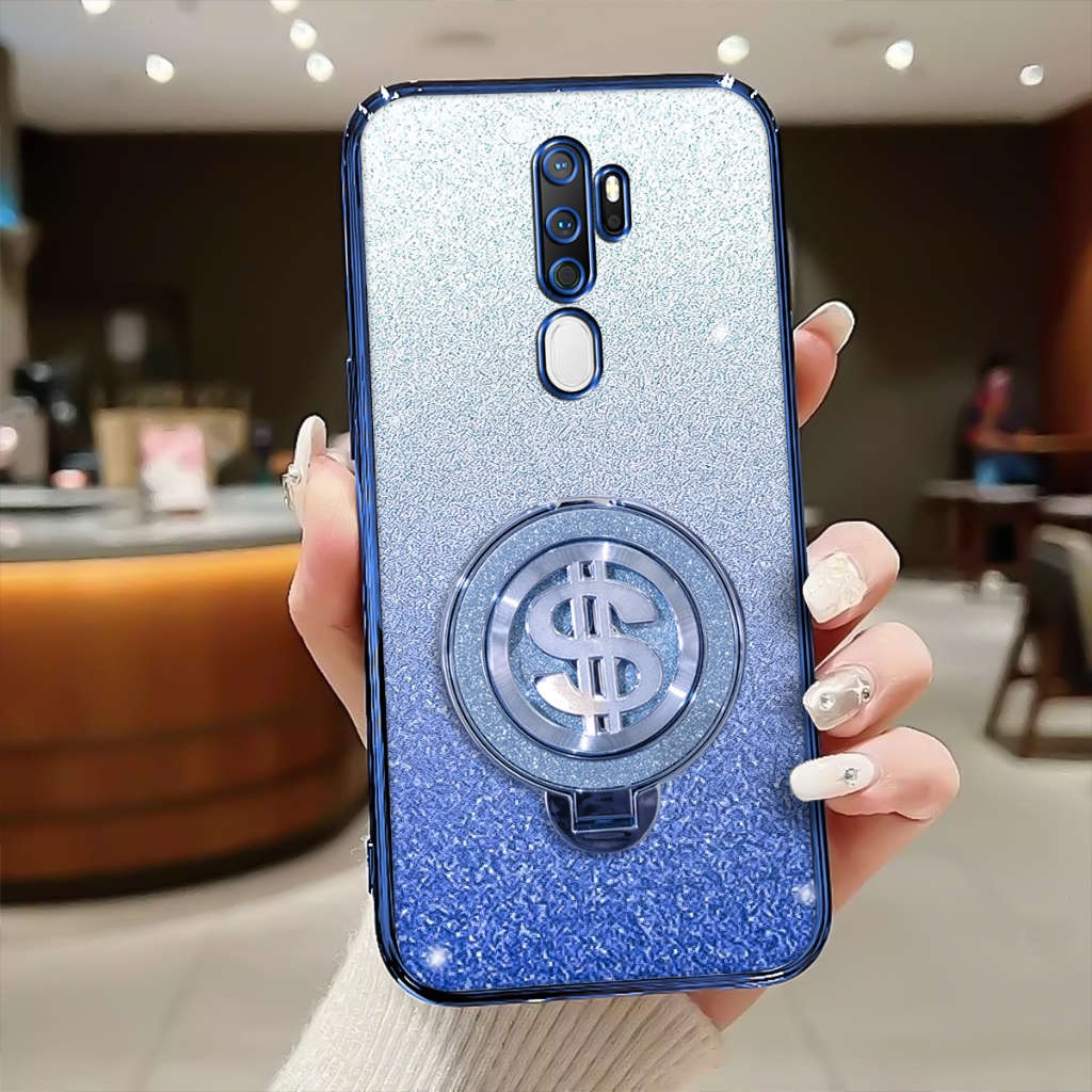 Case Kick Stand Oppo A5 2020/A9 2020 Softcase Glitter Luxury Premium Casing