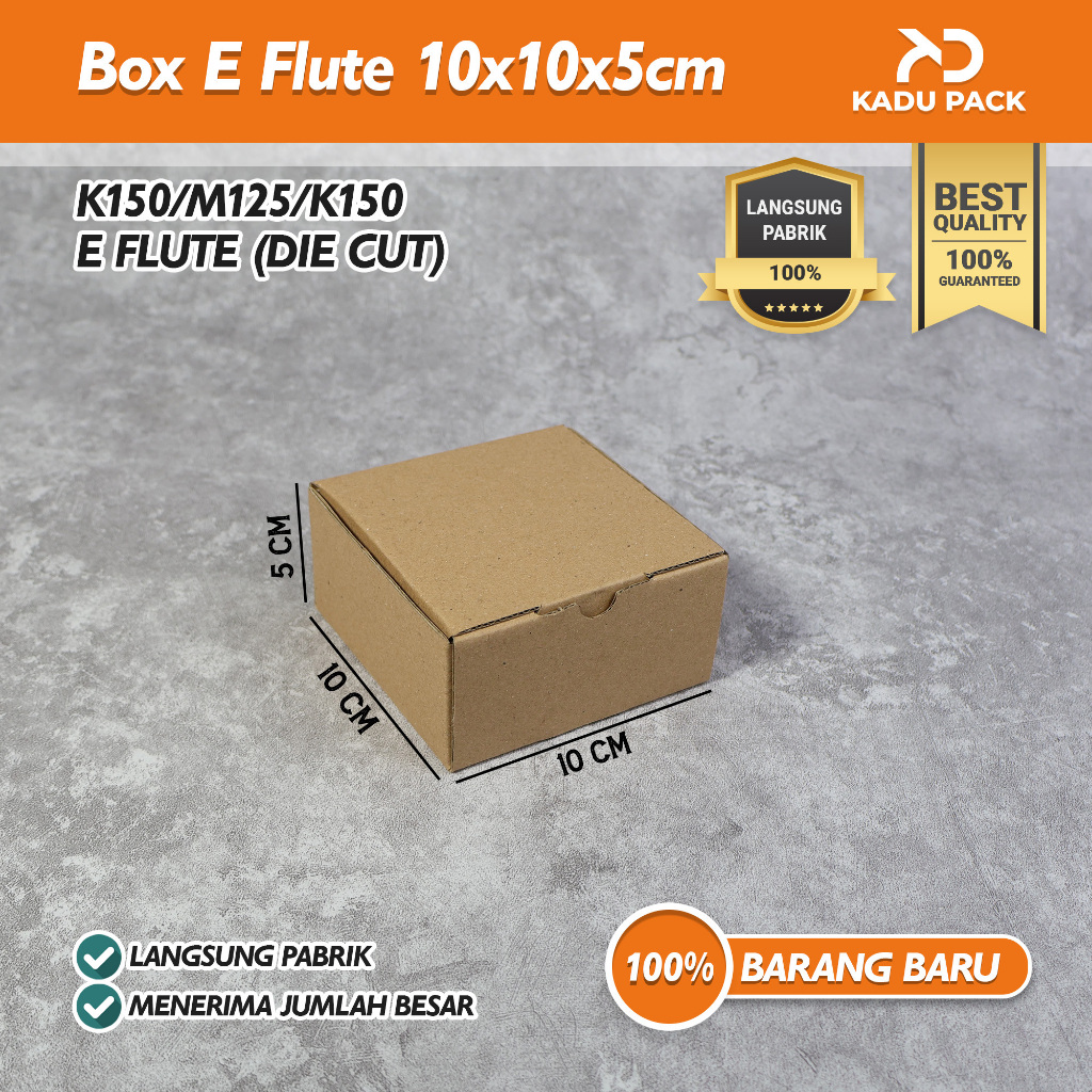 

(Isi 20 Pcs) Kardus Karton Box Packing E Flute Die Cut Polos | 10x10x5 cm | Polos