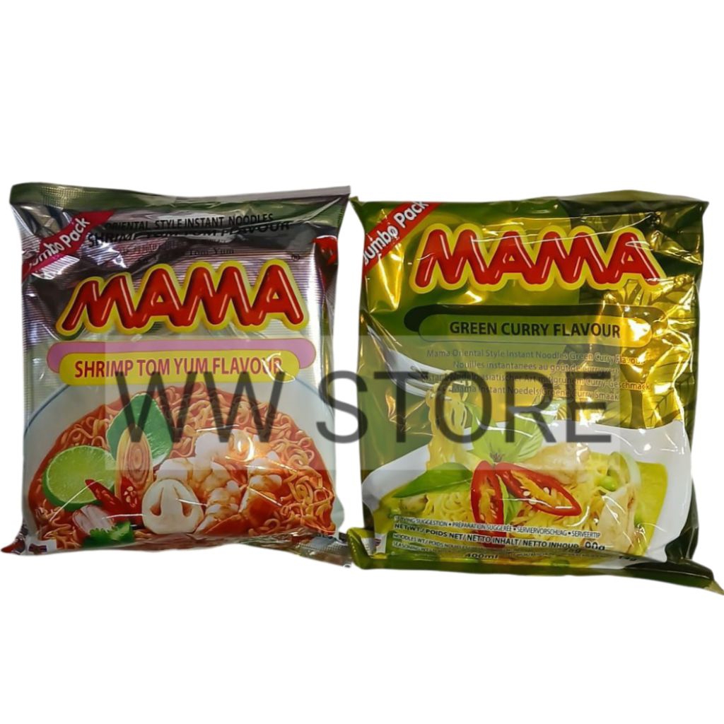 Mi mie instan rasa udang tomyum tomyam / kari hijau Thai Thailand MAMA Oriental Style Shrimp Tom Yum
