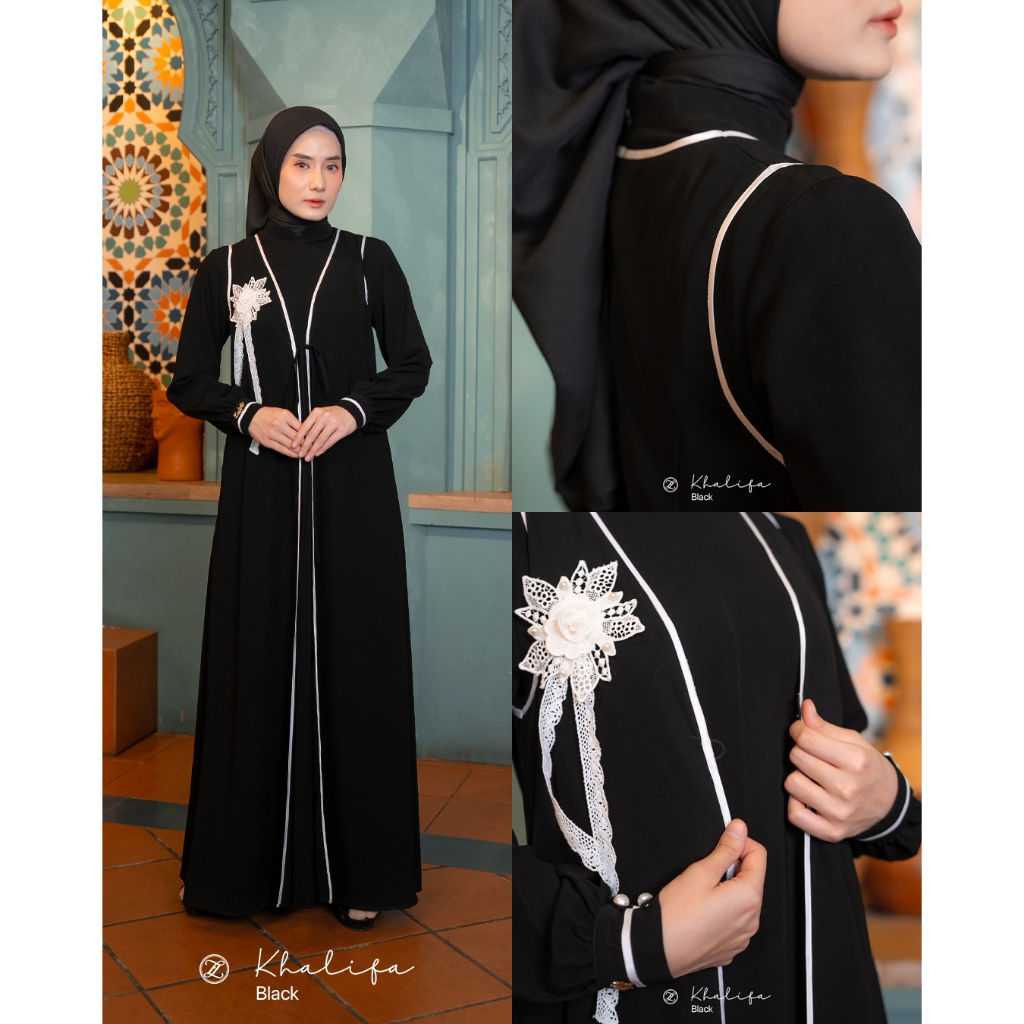 ZALIFA - Khalifa Dress Zalifa Dual Layer Elegan Premium - DRESS WANITA MUSLIM GAMIS