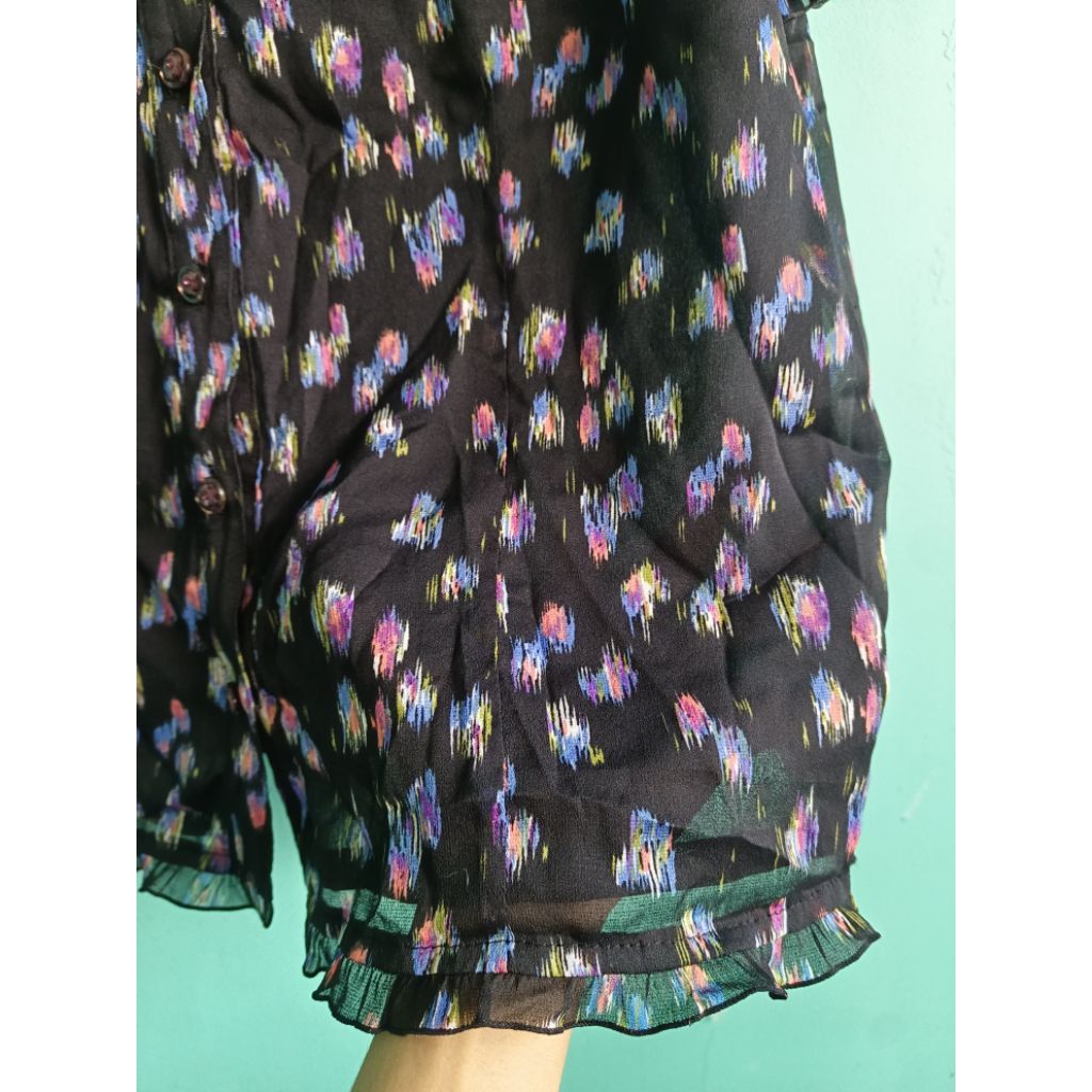 Blouse wanita Korea Bunga-bunga [PRELOVED]