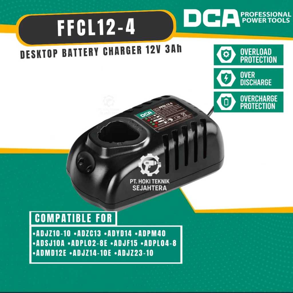 DCA BATTERY CHARGER 12V-3.0A/CHARGER BATERAI DCA
