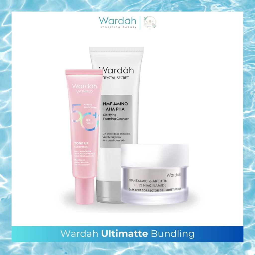 Wardah Paket Bundling 3 Produk Moisturizer + Facial wash + Sunscreen | Skincare hemat | Mencerahkan|