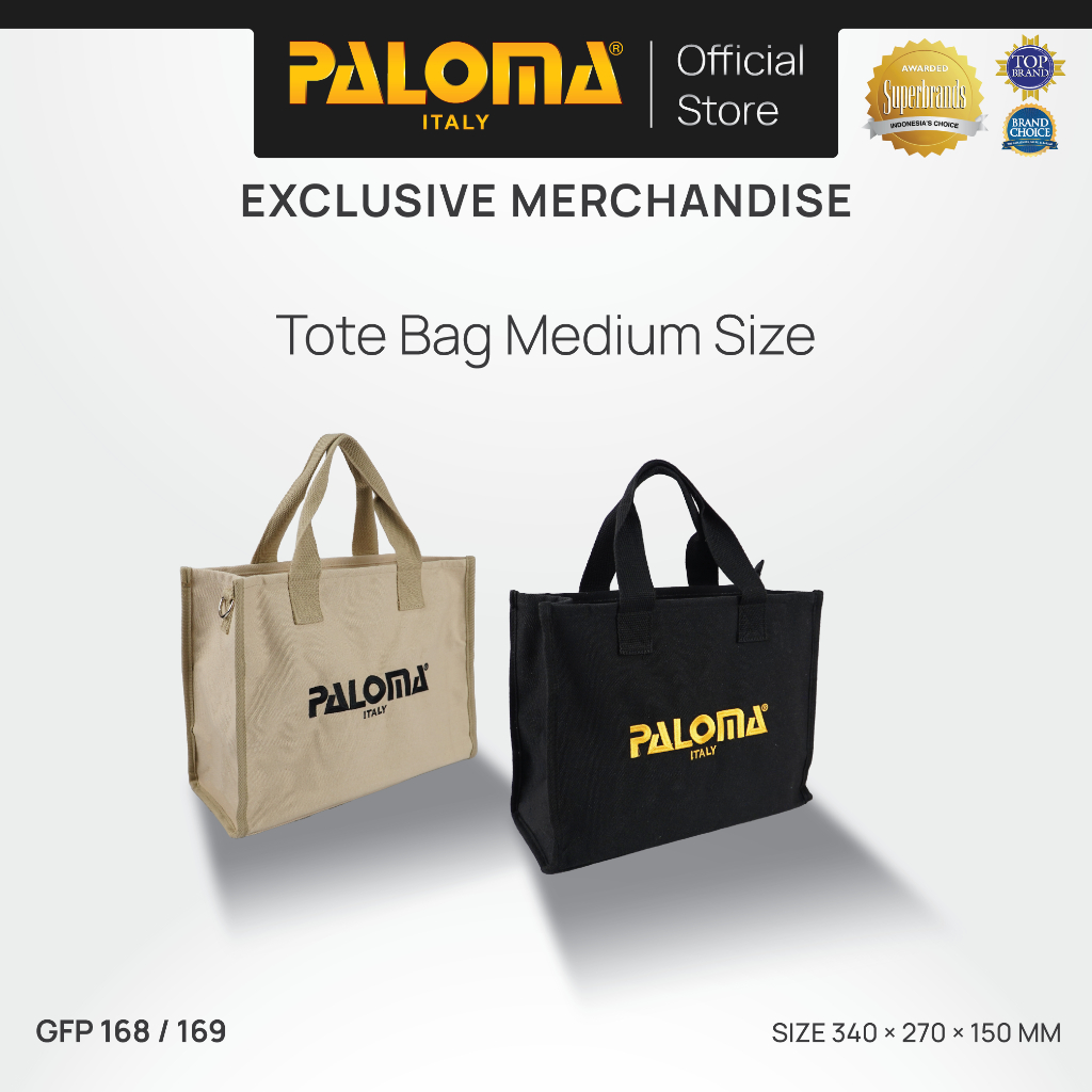 PALOMA Tote Bag Totebag Tas Jinjing Pria Wanita Unisex Casual Kasual Black Hitam Beige Cream Krem GF