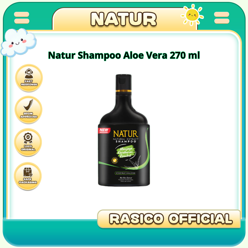 Natur Shampoo Aloe Vera & Gingseng 80 - 270 ml | Tea Tree Oil 80 ml | Sampo untuk Melebatkan Rambut
